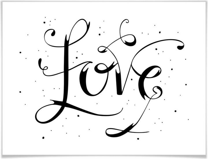 Actual product image Trenddeko Handlettering Love - white (30 x 24 cm)