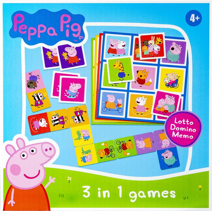 Produktbild Selecta Spielzeug Peppa Pig 3n1 Memo Lotto Domino (Deutsch, Französisch, Norwegisch, Polnisch, Finnisch, Schwedisch, Englisch)