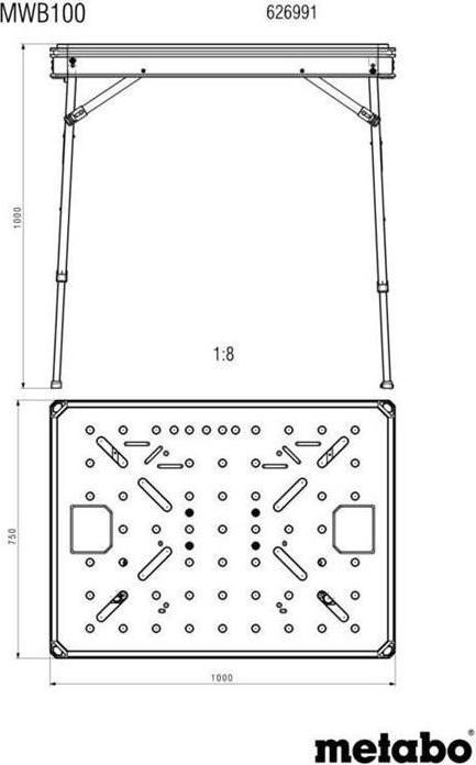 Actual product image Metabo Multifunctional table MWB 100 (100 cm, 75 cm)