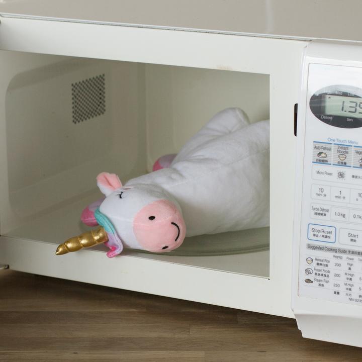 Actual product image Novelty Mikrowelle Wärmekuscheltier Unicorn