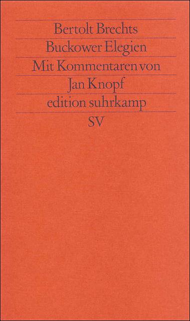 Immagine prodotto Buckower Elegien (Tedesco, Brecht Bertolt, Jan Knopf, 1986)