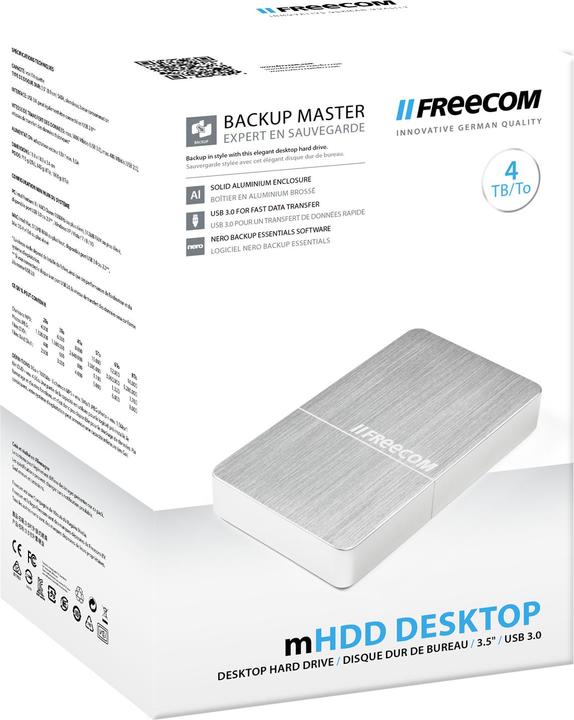 Actual product image Freecom mHDD Desktop Drive - 4TB Silver (4 TB)