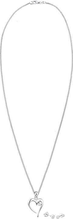 Produktbild Elli Schmuckset Herz Solitär Zirkonia In Love 925 Sterling Silber (925 Sterling Silber)