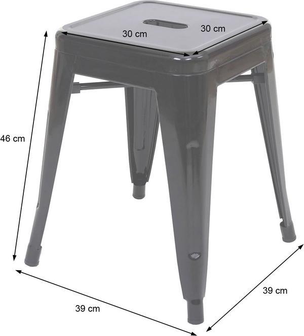 Image du produit Swisshandel24 2x tabouret HWC-A73, tabouret métallique, métal design industriel empilable blanc