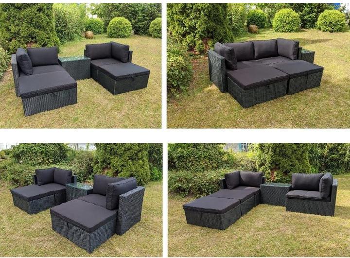 GreenGarden 25896 Premium Rattan modulare Sitzecke „Miami" für 2-4 Personen