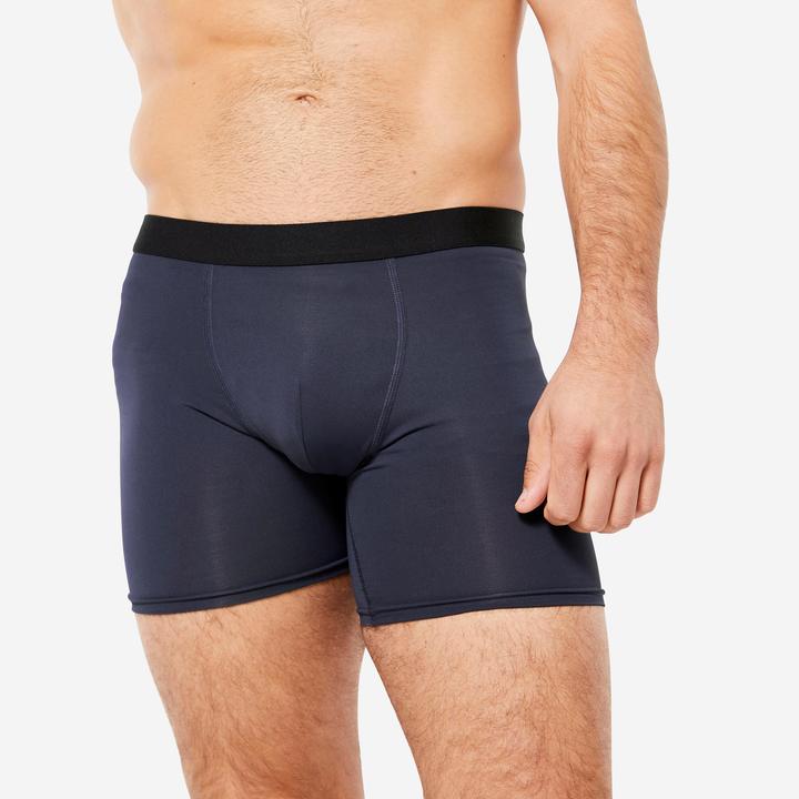 Actual product image Decathlon Functional pants boxer shorts men's breathable 3-pack - navy/blue/khaki (S, pack of 3)