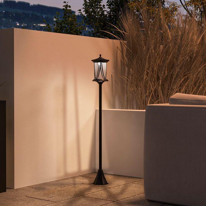 Image du produit Swisshandel24 Réverbère solaire LED, IP44, ABS, 17Lx17Px127Hcm, avec lumière LED blanche froide, capteur de (30 lm, IP44)