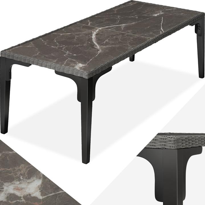 Actual product image tectake Rattan Table Foggia 196x87x76cm (196 cm)