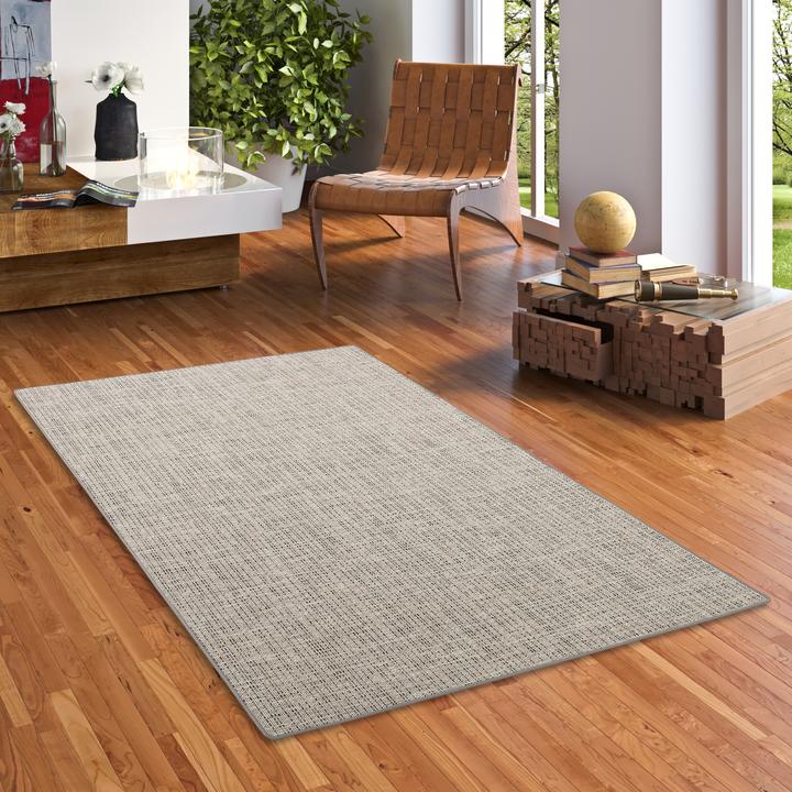 Produktbild Snapstyle Sisal-Optik Designer Flachgewebe Teppich Pure Beige Grau Meliert (160 x 200 cm)
