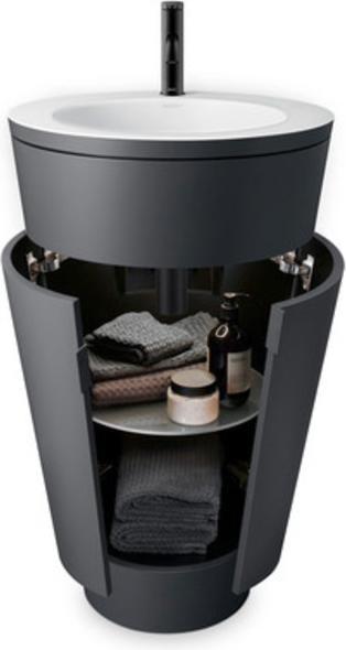 Produktbild Duravit Einhebel-Waschtischmischer C.1 S o Zugstangen-Ablaufgarnitur schwarz matt