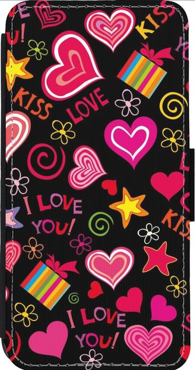 Immagine prodotto PhoneLook Cover Portafoglio nero San Valentino 2023 simboli d'amore (Apple iPhone 13 Pro Max)