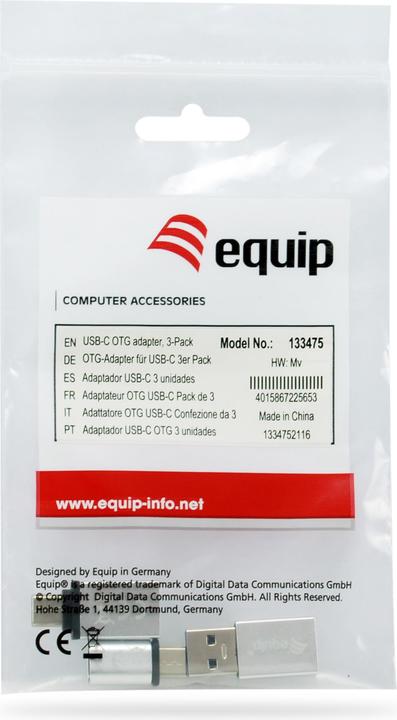Produktbild equip OTG-Adapter 3-er Pack (USB Typ-C, USB-A, 10 cm)