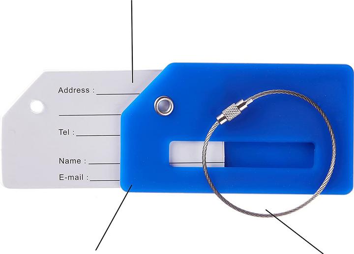 Image du produit Noya Aluminium Kofferanhänger Gepäck-Etiketten Luggage Tag mit Adressschild - Bunt 8er Set (Cadenas + étiquette pour bagage)