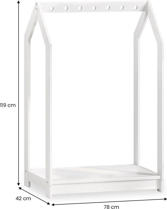 Actual product image IDIMEX Children's clothes rack SALLY made of solid wood - white