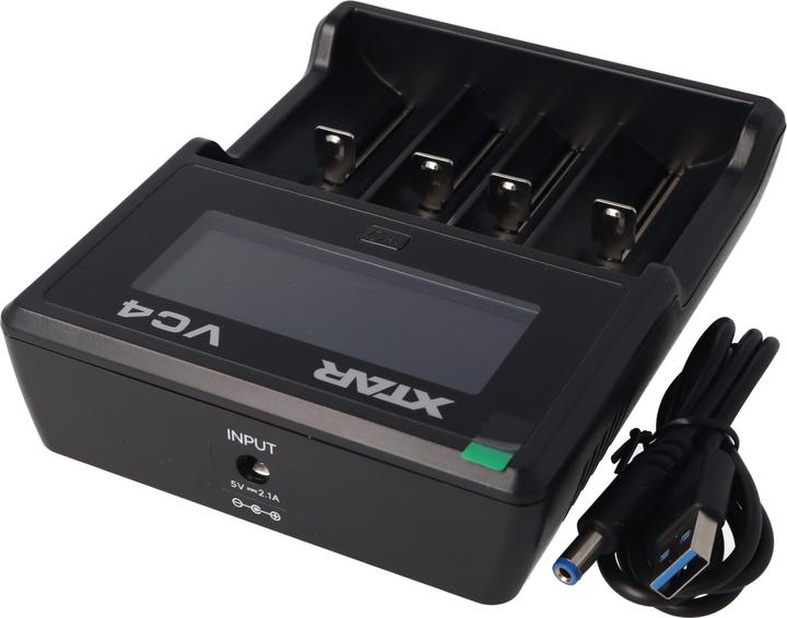 Actual product image AccuCell Battery 4x Panasonic 18650 Li-ion and 4x Li-ion fast charger (4 pcs., 18650, 3400 mAh, Battery + charger)