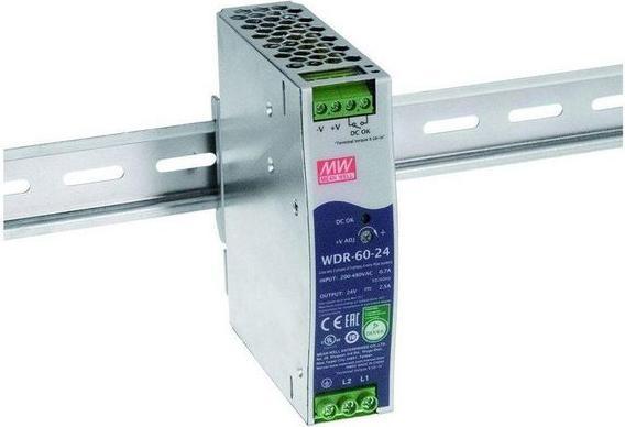 Produktbild MeanWell Netzteil für DIN-Schiene, 89%, 24V, 2.5A, 60W, Einstellbar