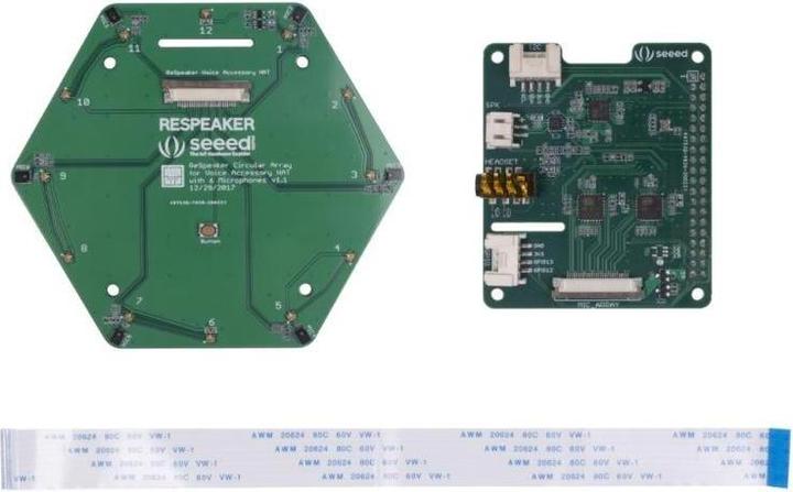 Image du produit Seeed Studio 107990055 - Carte d'extension ReSpeaker 6 microphone omnidirectionnel pour Raspberry Pi (Kit électronique)