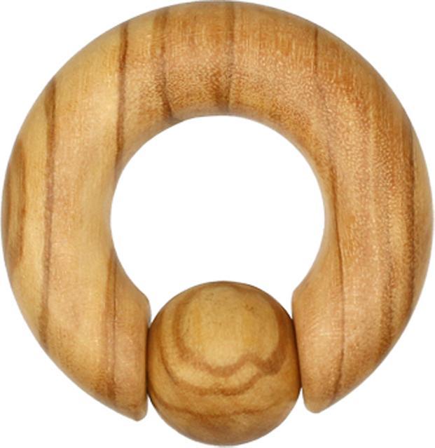 Actual product image Star Piercing Olive Wood Ball Closure Ring (Organic, without brass)