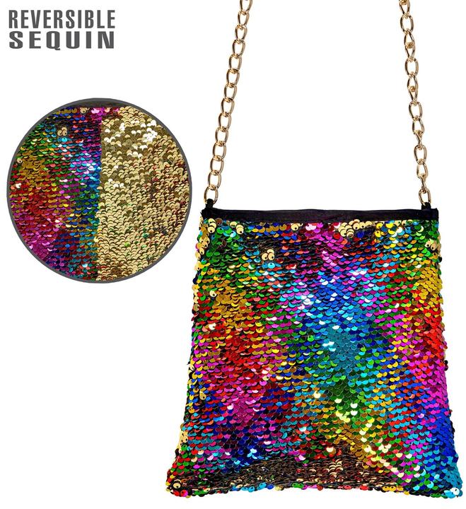 Immagine prodotto Widmann Borsa a tracolla in costume con paillettes reversibili arcobaleno/oro