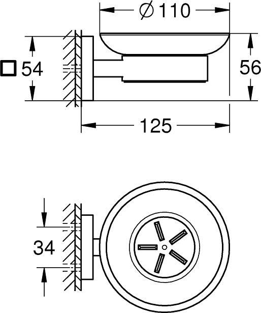 Produktbild Grohe Start Cube QuickFix Seifenschale mit Halter, klebbar, chrom