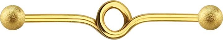 Immagine prodotto Star Piercing Fiocco a bilanciere placcato oro con due palline maculate (Acciaio chirurgico 316L)