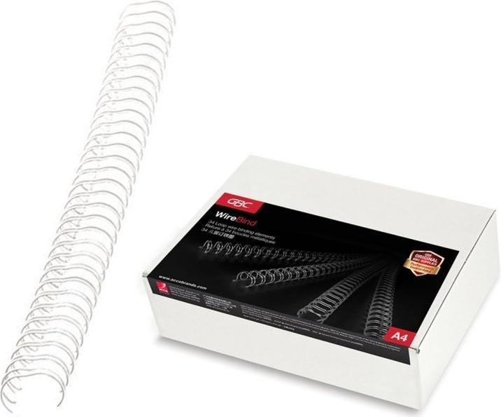 Actual product image GBC Binding wire 9,5mm, 34 rings, silver, 100 pcs.