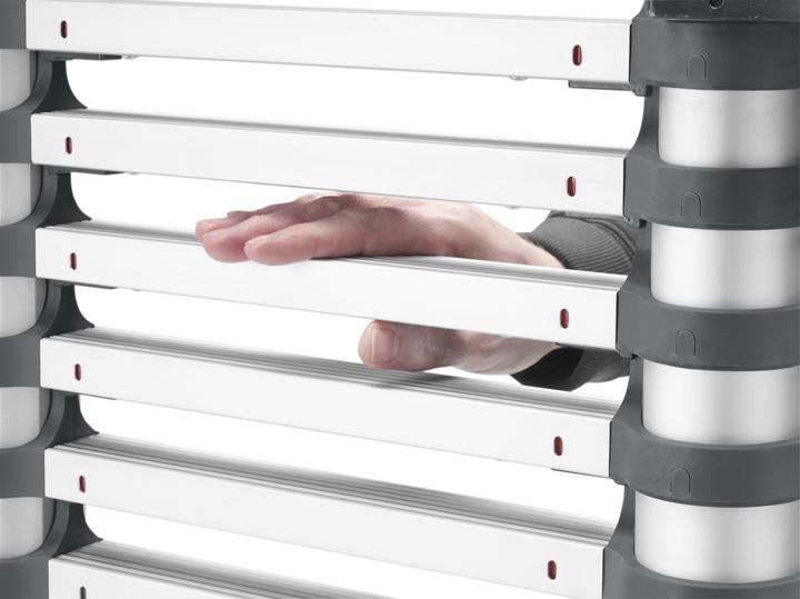 Produktbild Hailo FlexLine, Alu-Sicherheits-Teleskopleiter, 11 Sprossen (Anlegeleiter, 99 cm)