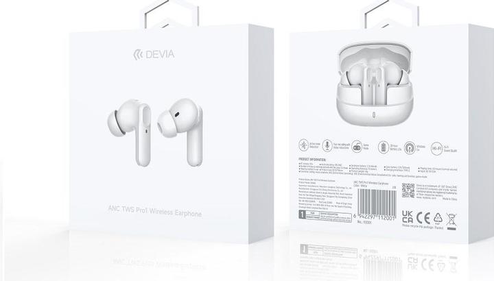 Actual product image Devia Bluetooth earphones TWS Pro 1 black with ANC (ANC, 28 h, Wireless)