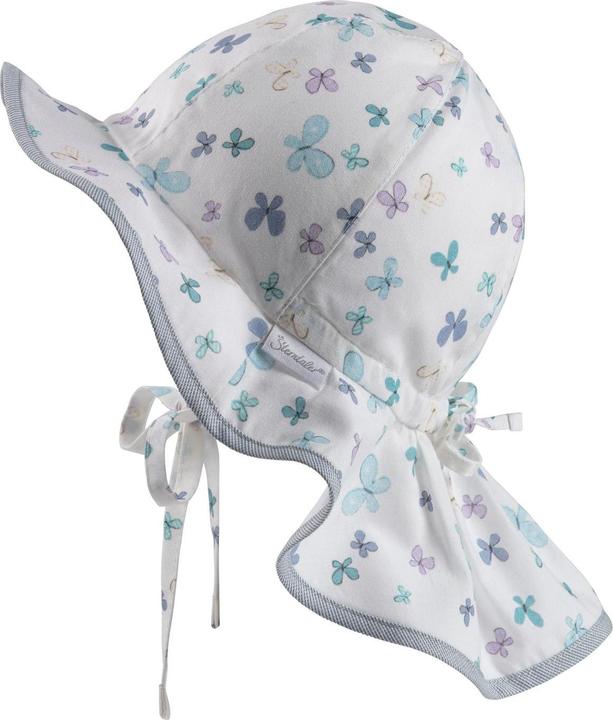 Produktbild Sterntaler Sonnenhut mit Nackenschutz Schmetterlinge Weiss Gr. 49 (49)
