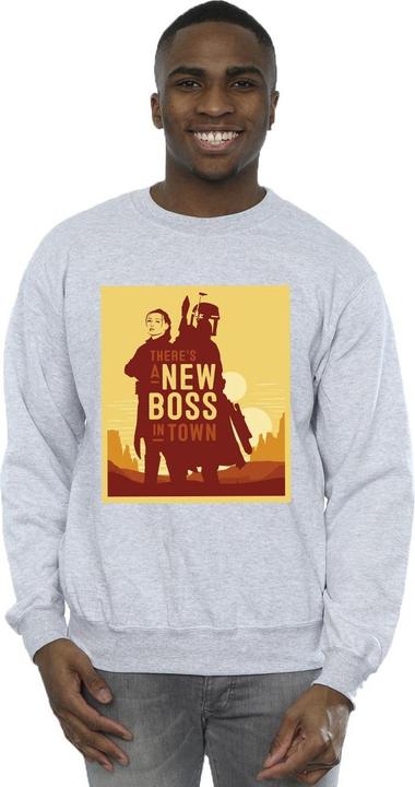 Actual product image Star Wars Mens The Book Of Boba Fett New Boss Sun Silhouette Sweatshirt (M)