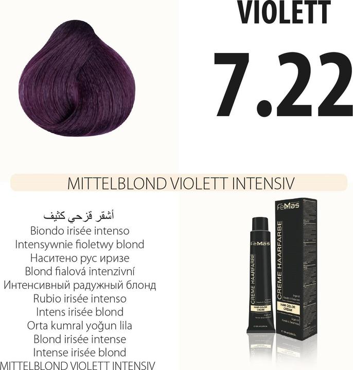 Immagine prodotto FemMas 7.22) Colore per capelli biondo medio Vıolett Intensıv 100ml