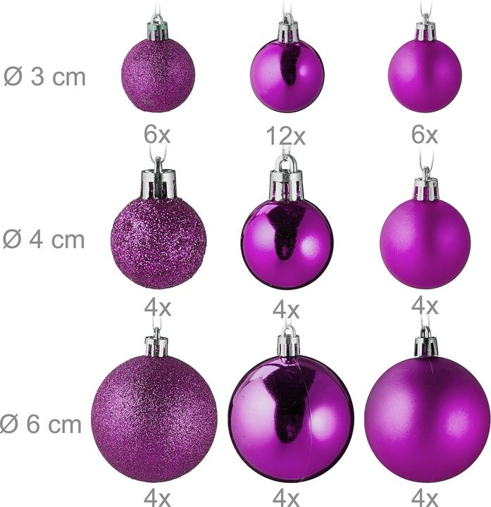 Image du produit Relaxdays ensemble de 100 boules de Noël (100 -pièce)