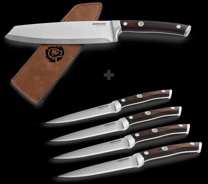 Actual product image Burnhard Steak & kitchen knife set with pakka wood handle (4 Piece, Knife)