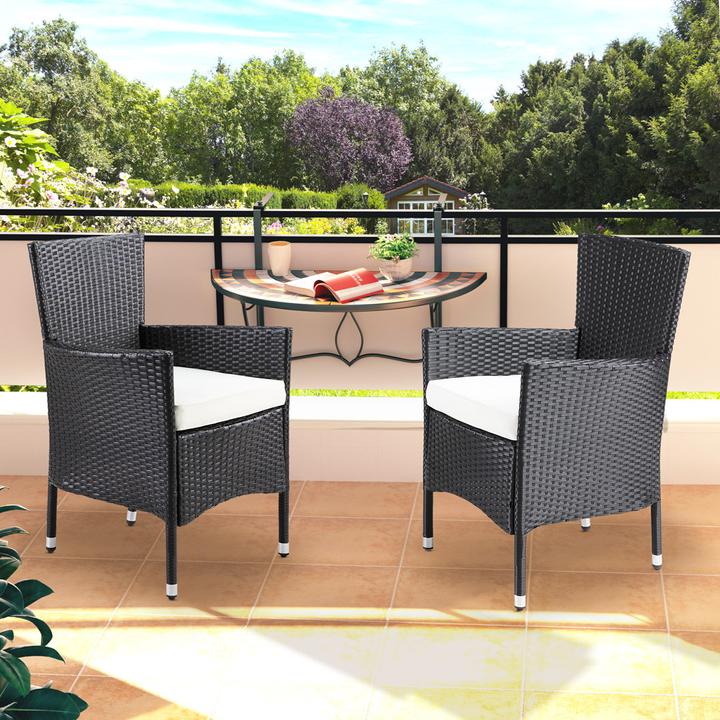 Image du produit Casaria Chaises de jardin en polyrotin