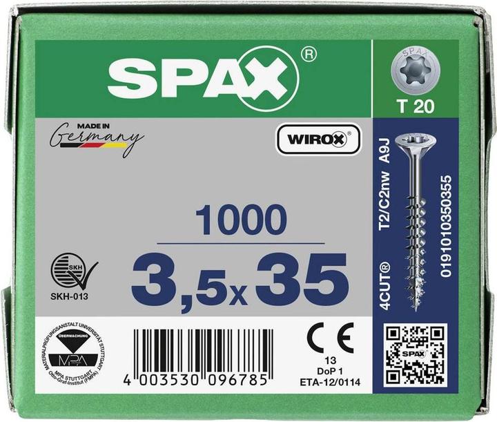 Actual product image Spax Chipboard screws SK T15 3,5x35 mm (1000 Screws per piece)