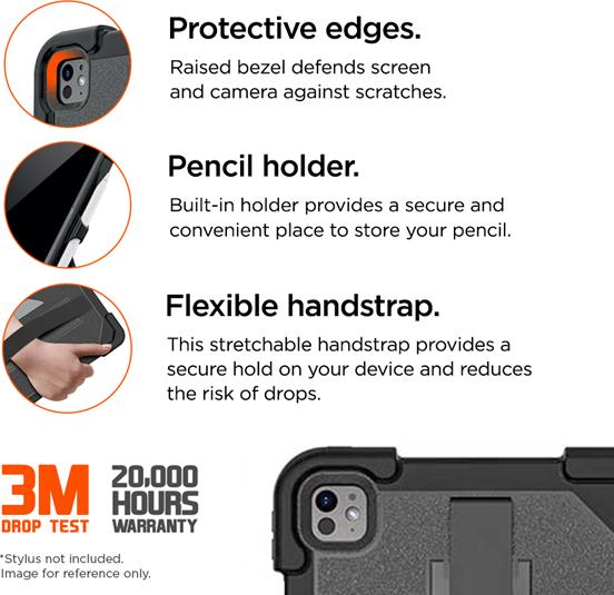Produktbild Eiger Schutzcase mit Handschlaufe und Kickstand Peak 4000m Black (iPad Pro 11 2024 (M4))
