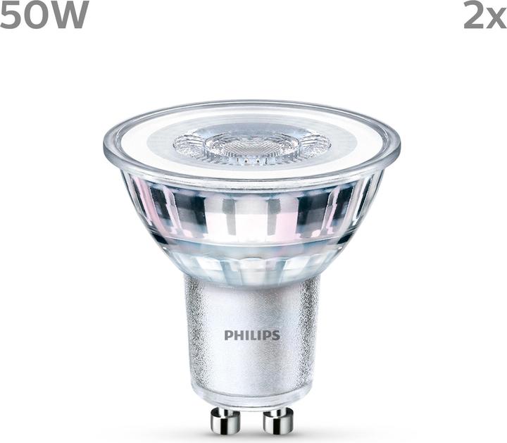 Actual product image Philips LED Classic (GU10, 4.60 W, 390 lm, 2 x, F)