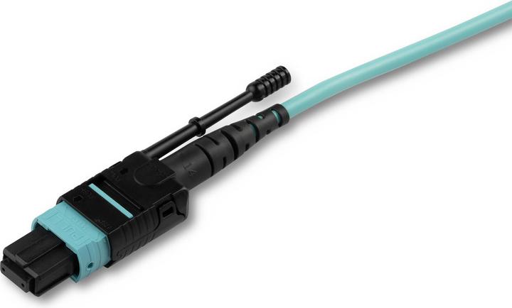 Actual product image StarTech MPO8LCPL2M Fiber Optic Cable MPO/MTP 8x LC OM3 Aqua Color (2 m)