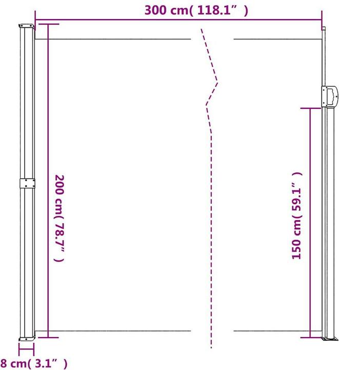 Immagine prodotto VidaXL Tenda laterale estensibile (2 m)