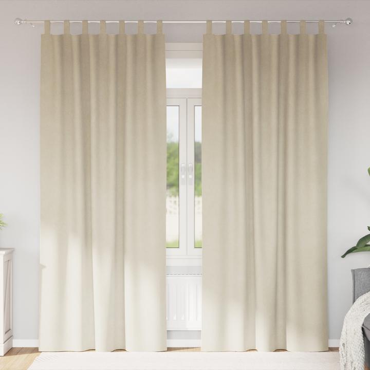 Immagine prodotto VidaXL Tende oscuranti con passanti 2 pezzi in velluto crema (140 x 260 cm)