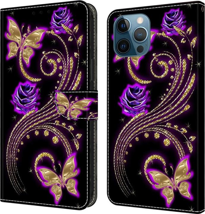 Image du produit Art iPhone 15 Pro Livre Etui avec porte-carte Papillons (Apple iPhone 15 Pro)