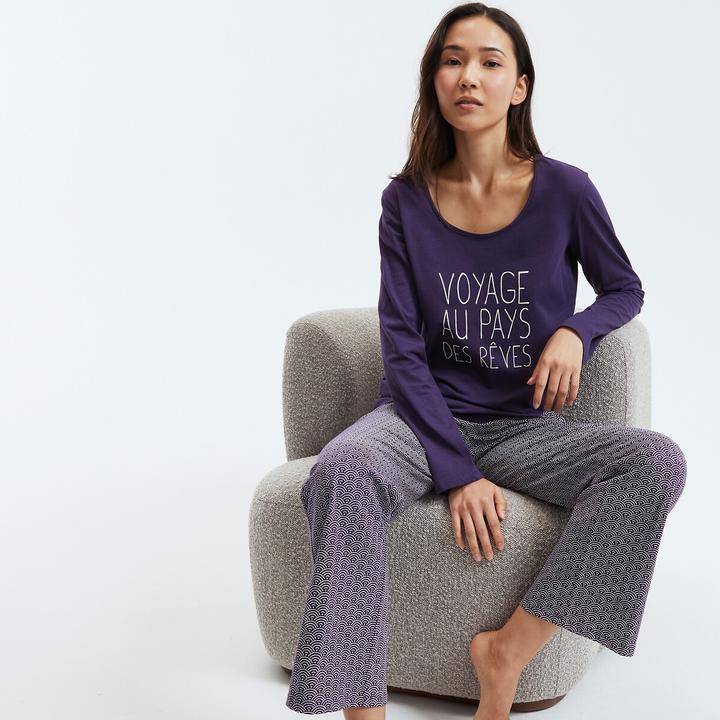Produktbild La Redoute Collections Pyjama mit langen Ärmeln aus Baumwoll-Jersey (42)
