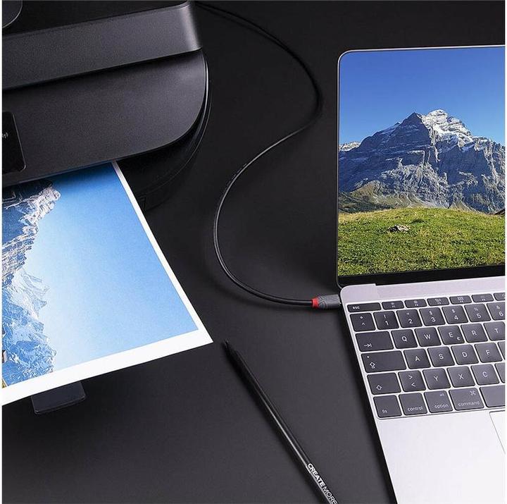 Produktbild Lindy USB 3.2 Typ C an B Kabel, Anthra Line (3 m, USB 3.2 Gen 1)
