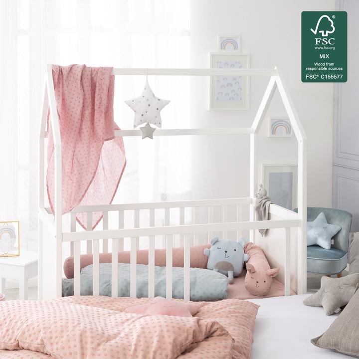 Produktbild Roba Hausbett 60 x 120 cm inkl. Wickelplatte (60 x 120 cm)