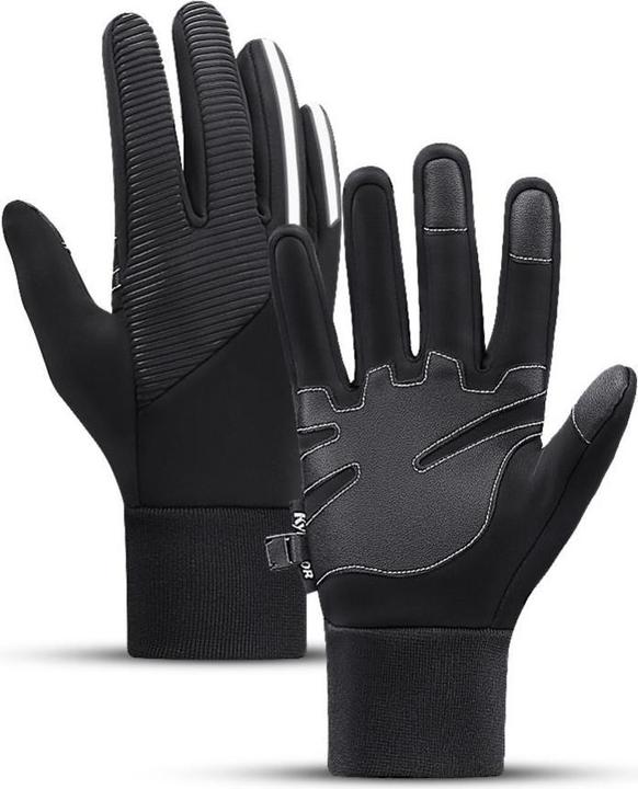 Produktbild Hurtel Isolierte, rutschfeste Sport-Handyhandschuhe (Grösse L) – schwarz (L)