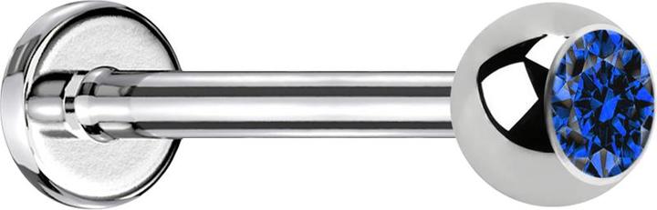 Immagine prodotto Star Piercing Micro Labret argento con cristallo a sfera blu scuro (senza ottone, Acciaio chirurgico 316L)