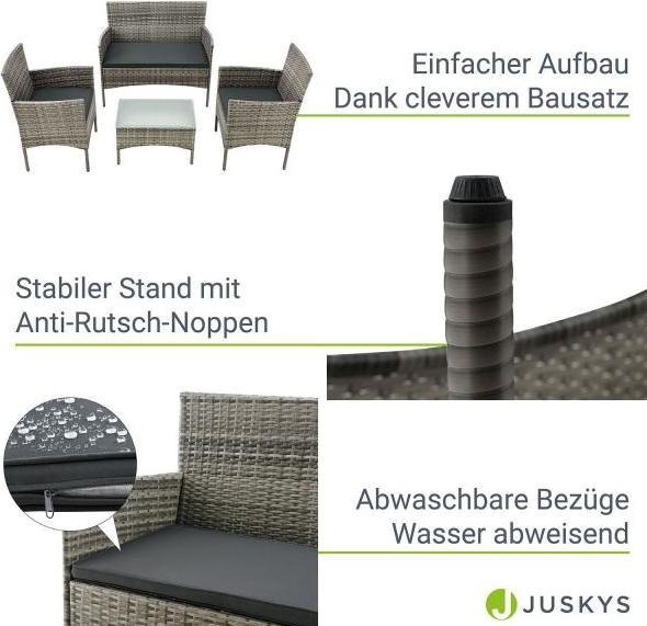 Produktbild Juskys Polyrattan Sitzgruppe Fort Myers