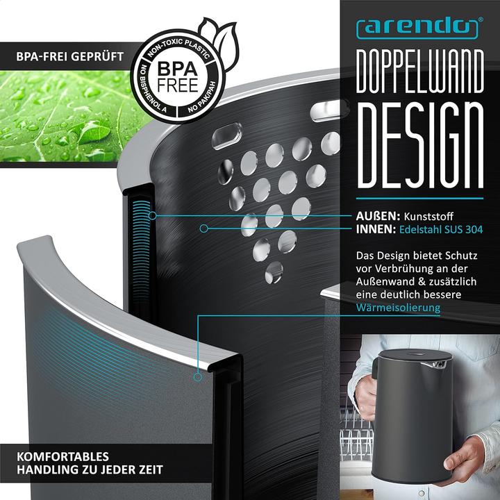 Actual product image Arendo Frühstück Set - Wasserkocher, Toaster, Eierkocher