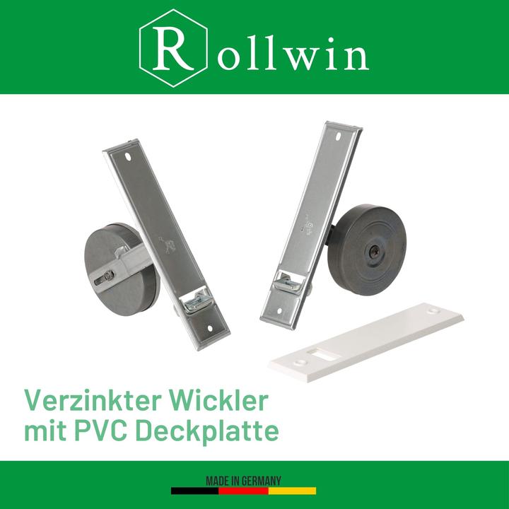 Produktbild Rollwin Rolladen Gurtwickler Unterputz 185mm Lochabstand - aus Deutschland - mit Gurtwickler Blende