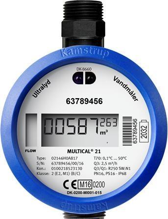 Produktbild Kamstrup Multical 21, Baulänge 110mm, G3/4B (R1/2), PN16, mit flacher Dichtfläche. Lieferung ohne Vo